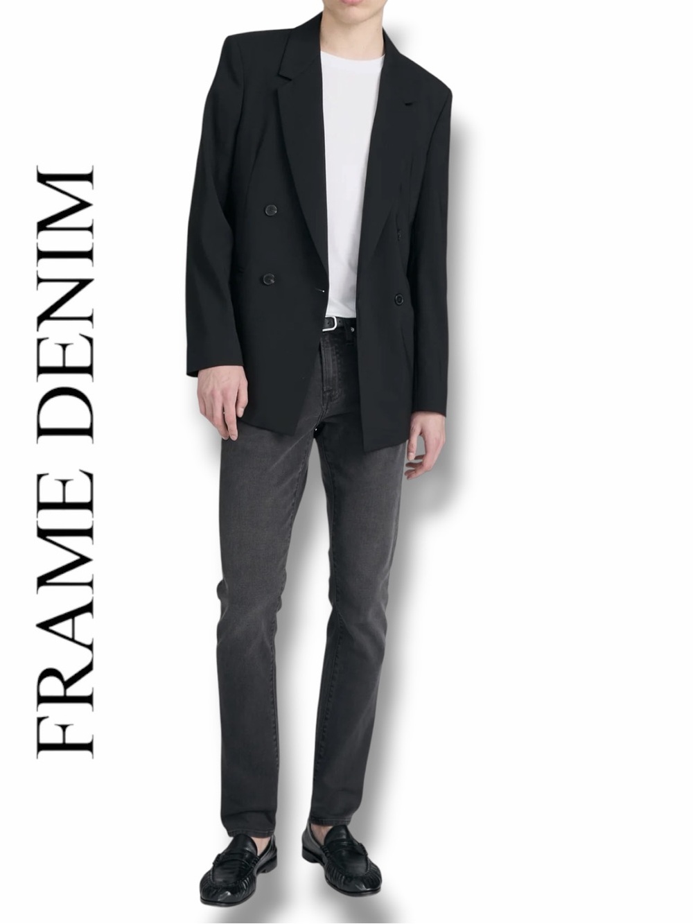 FRAME L’HOMME Men’s Slim Mid Rise Straight Jeans in the Size 32 in Fade Grey